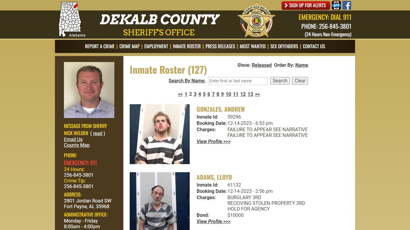 Page 2 Current Inmates Booking Date Descending - DeKalb County Sheriff