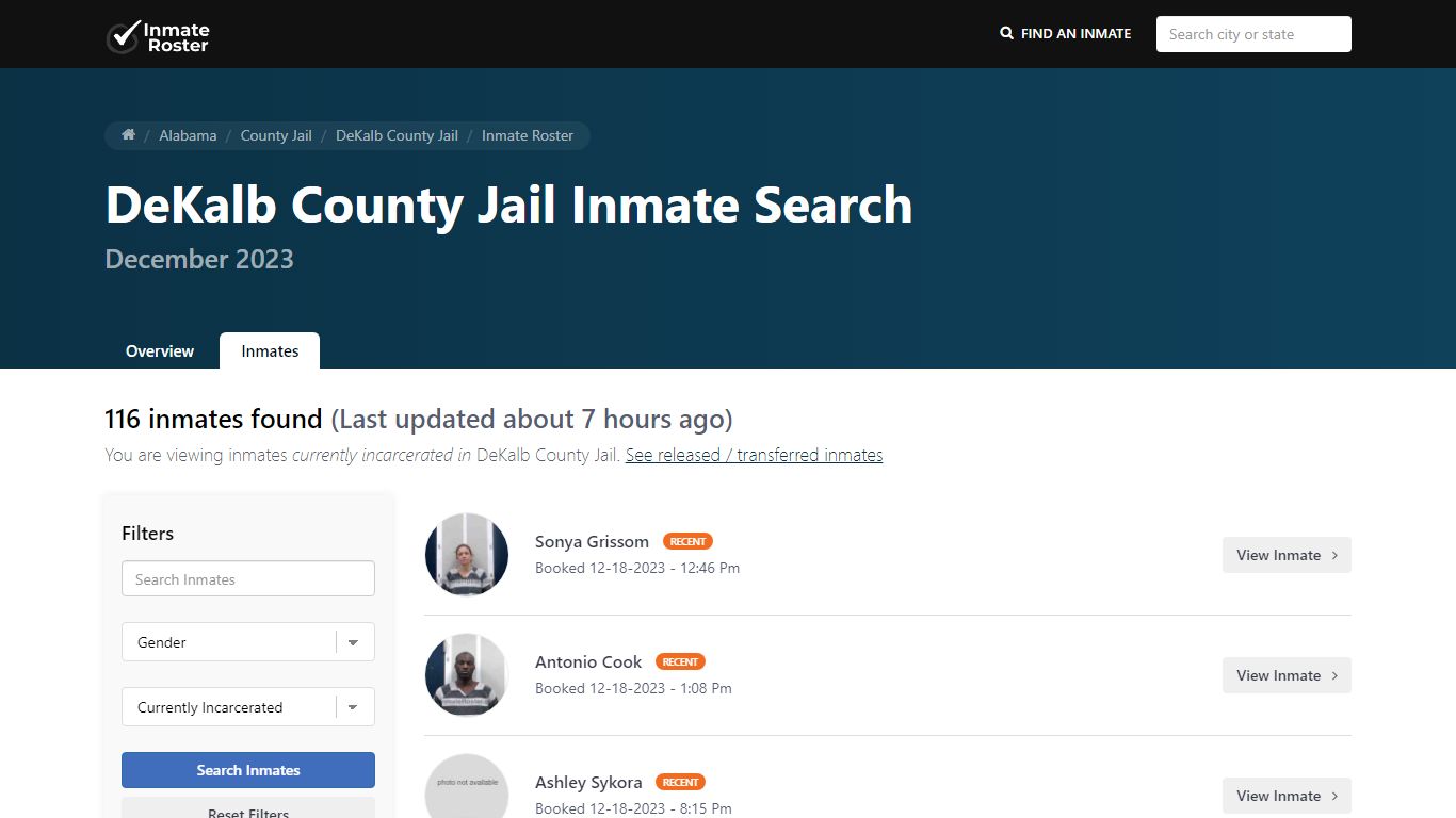 DeKalb County Jail Inmate Search - InmateRoster